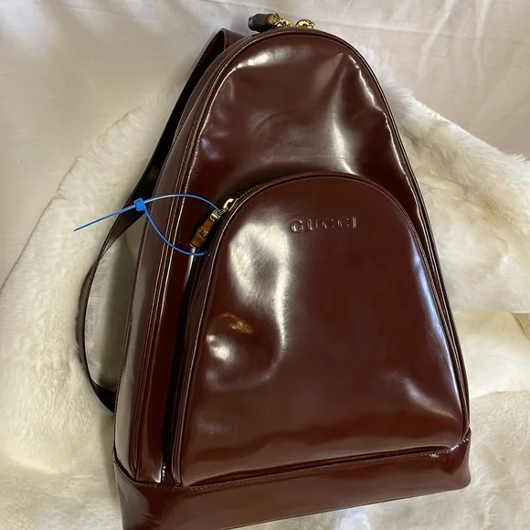 Gucci | Bags | Gucci Bamboo Sling Red Burgundy Patent 